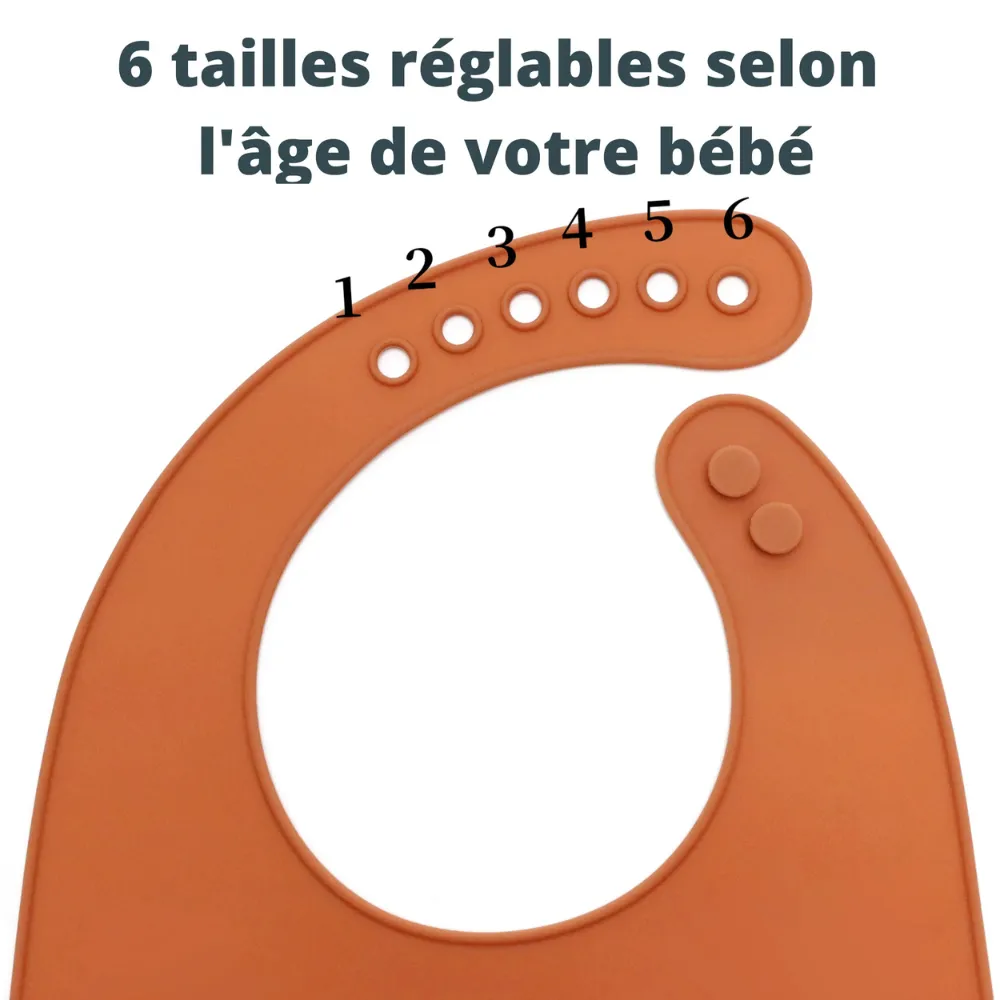 Bavoir Bébé en Silicone – Jaune – Souple, Ajustable & Imperméable – Image 4
