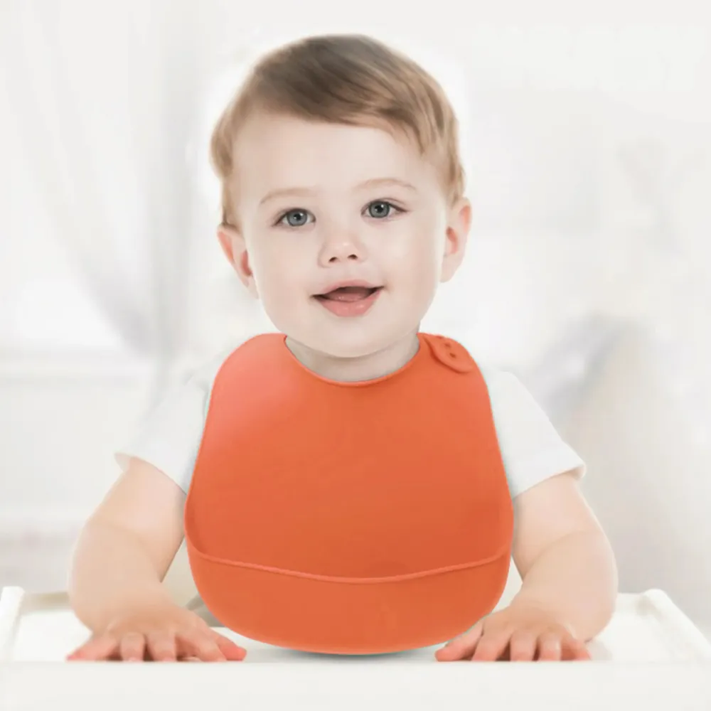 Bavoir Bébé en Silicone – Jaune – Souple, Ajustable & Imperméable – Image 3