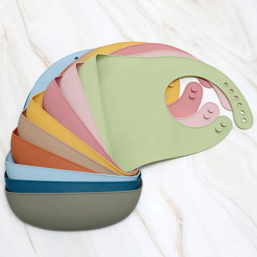 Bavoir Bébé en Silicone – Jaune – Souple, Ajustable & Imperméable – Image 2