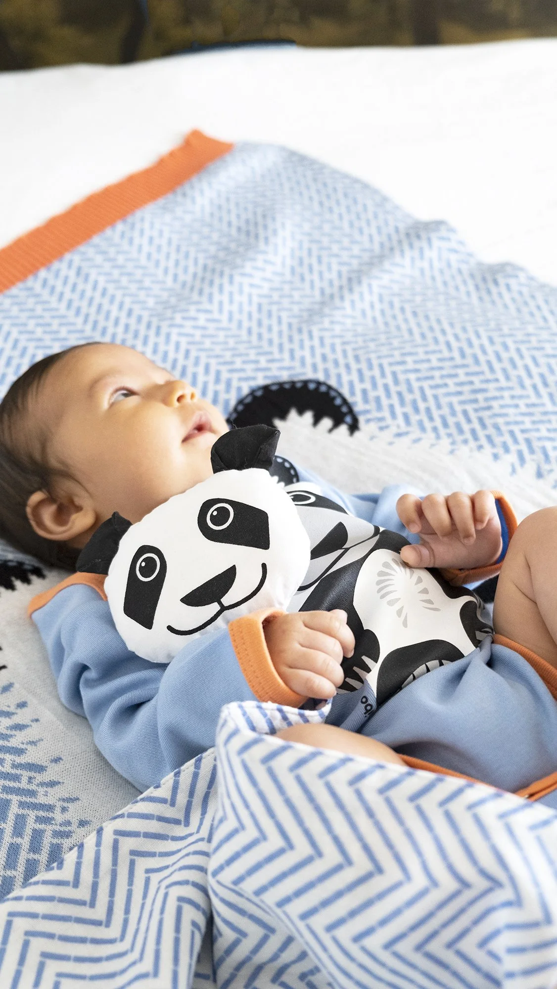 Doudou en Coton Bio Panda Bleu – Image 4