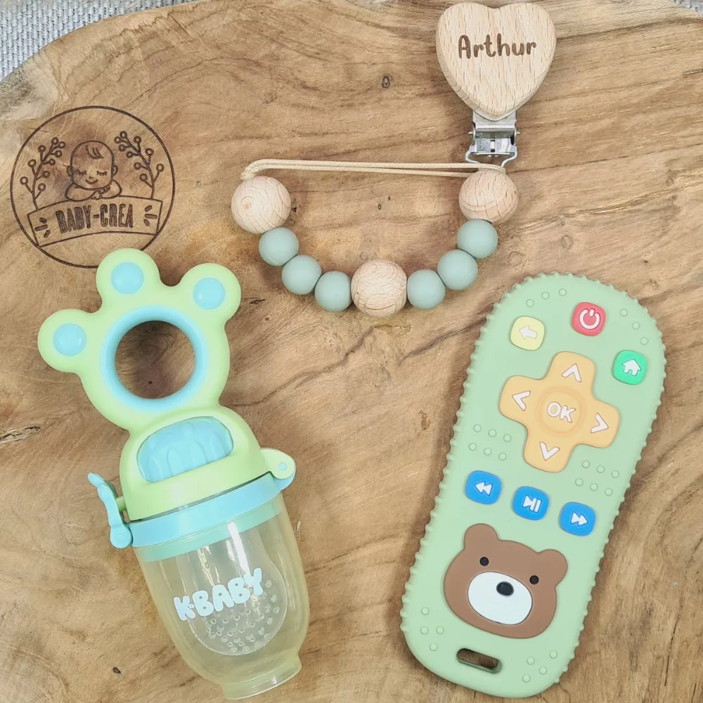 Pack Bébé : Grignoteuse, Anneau de Dentition Télécommande & Attache Tétine Unique – Image 3