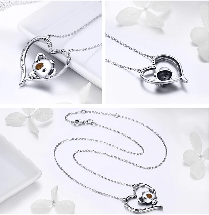 Baby Heart Koala™ | Collier coeur de Koala en Argent Sterling 925 - Bijou de Qualité avec Pendentif en Forme de Cœur – Image 5