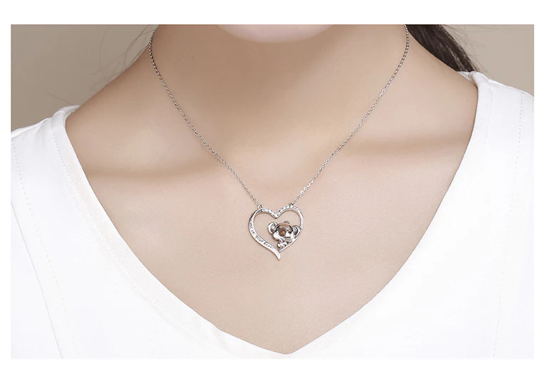 Baby Heart Koala™ | Collier coeur de Koala en Argent Sterling 925 - Bijou de Qualité avec Pendentif en Forme de Cœur – Image 7