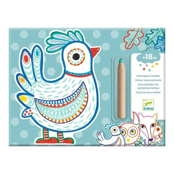 Coloriages à révéler Animaux la forêt